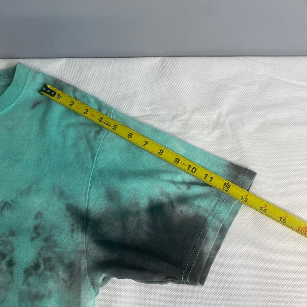 HUF Teal Tie-Dye Short Sleeve Tee with Pink Logo - Picture 12 of 14